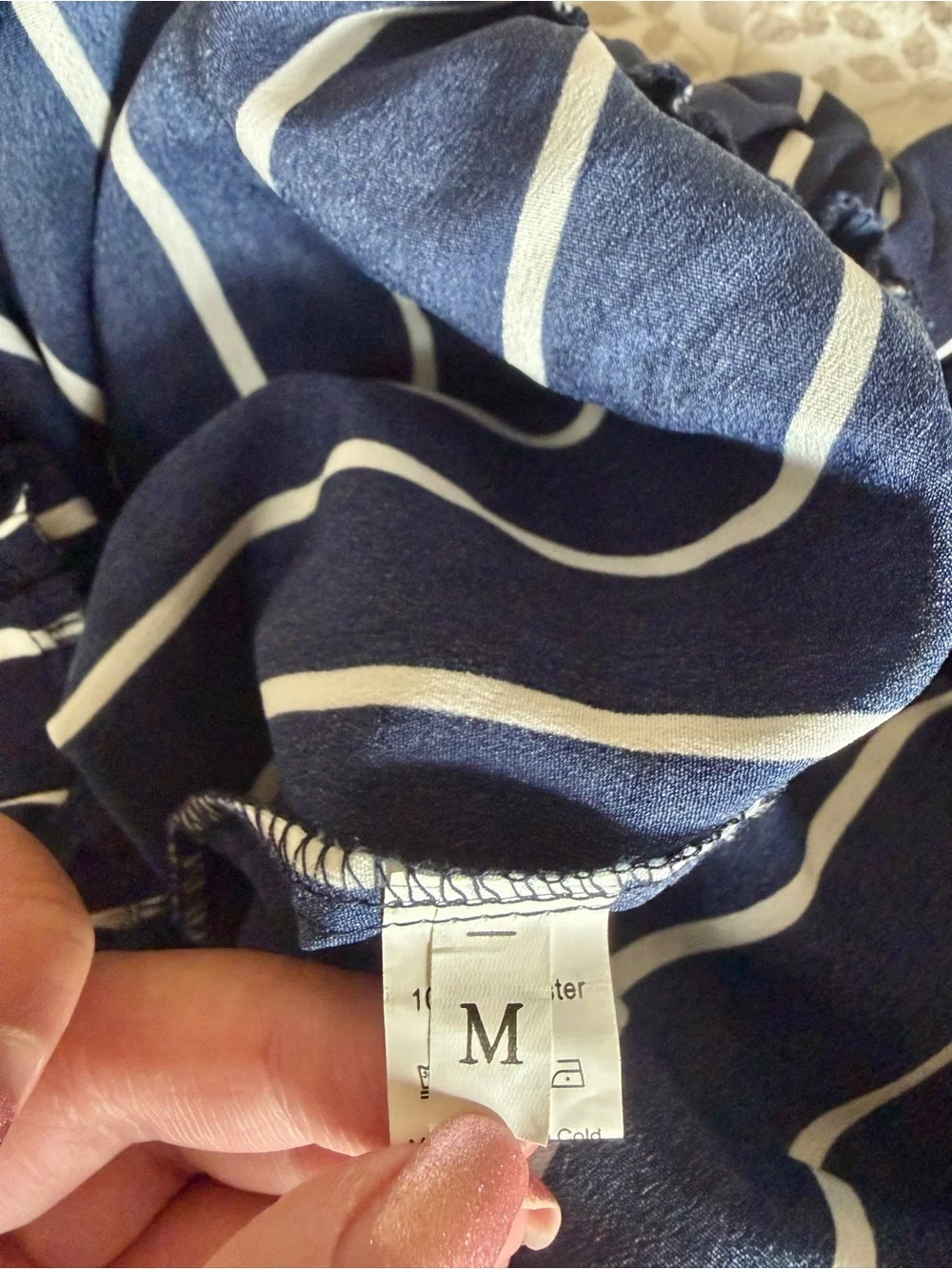 Striped Navy Paperbag Waist Women's Shorts